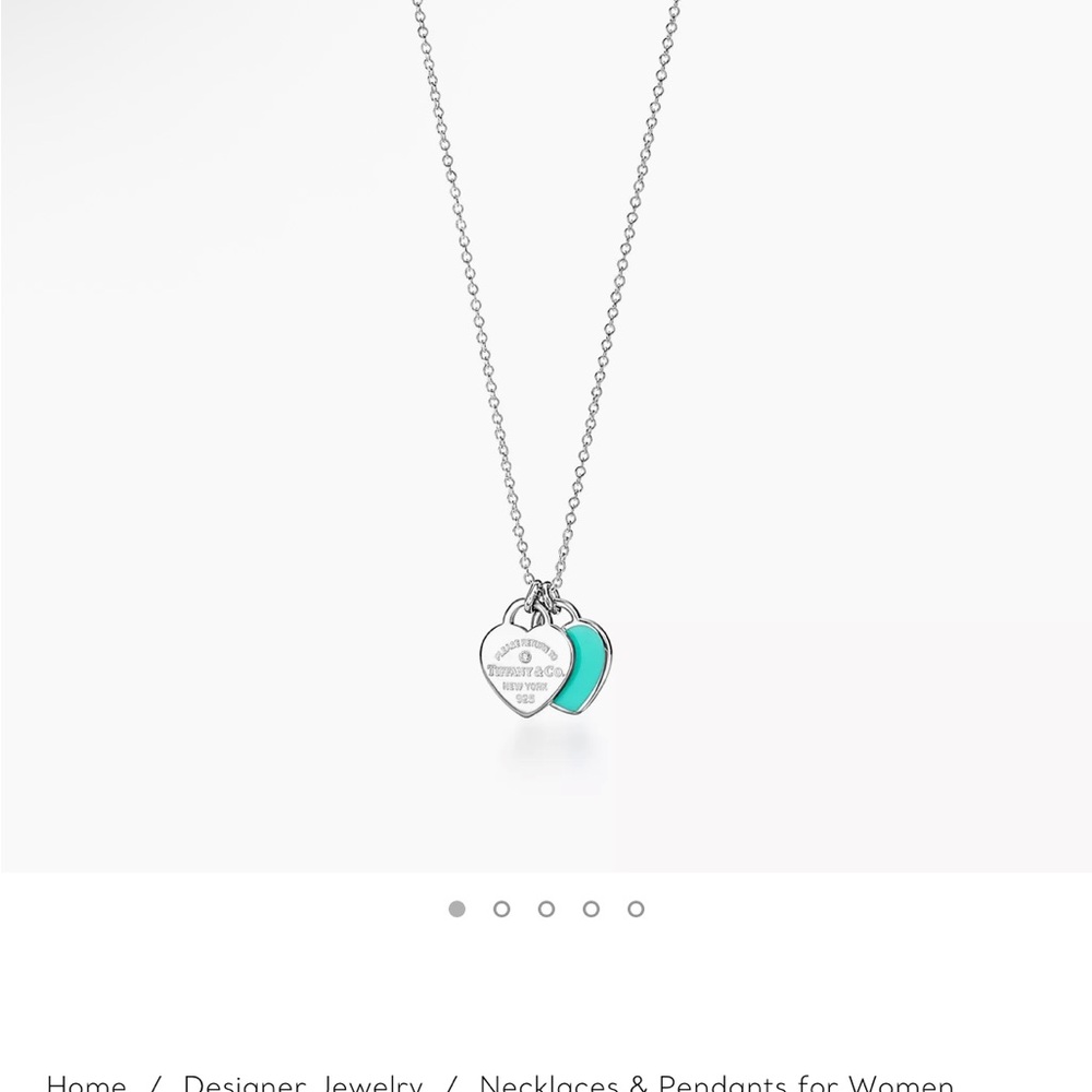 Tiffany & Co. Blue and Silver Heart Necklace